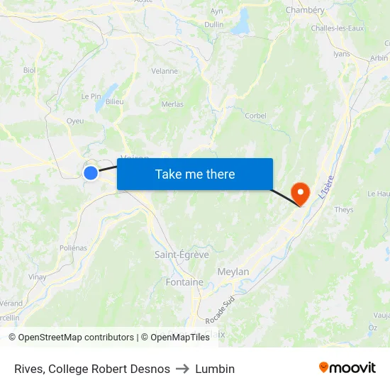Rives, College Robert Desnos to Lumbin map