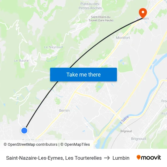 Saint-Nazaire-Les-Eymes, Les Tourterelles to Lumbin map