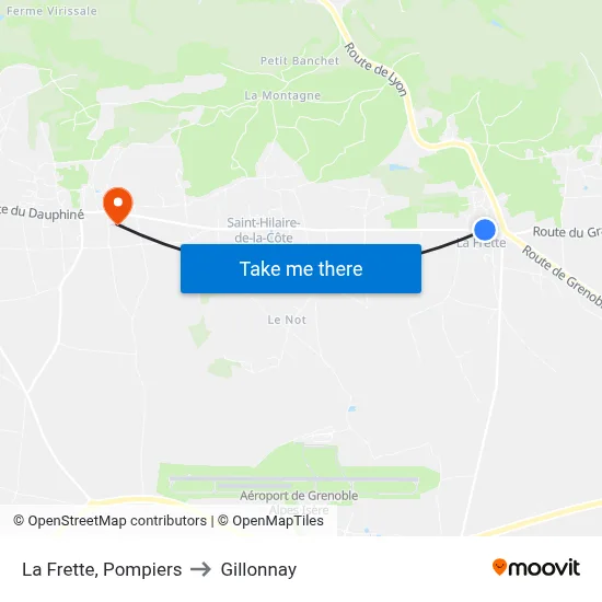 La Frette, Pompiers to Gillonnay map