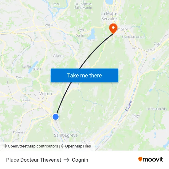 Place Docteur Thevenet to Cognin map