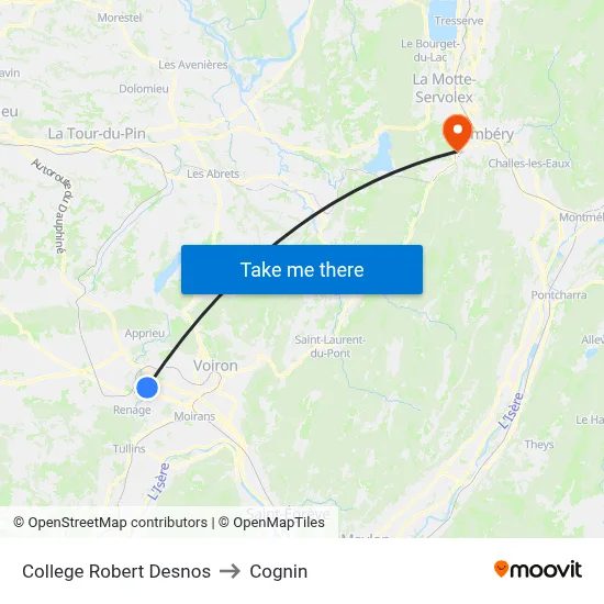 College Robert Desnos to Cognin map