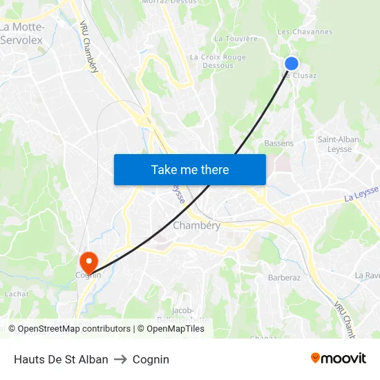 Hauts De St Alban to Cognin map