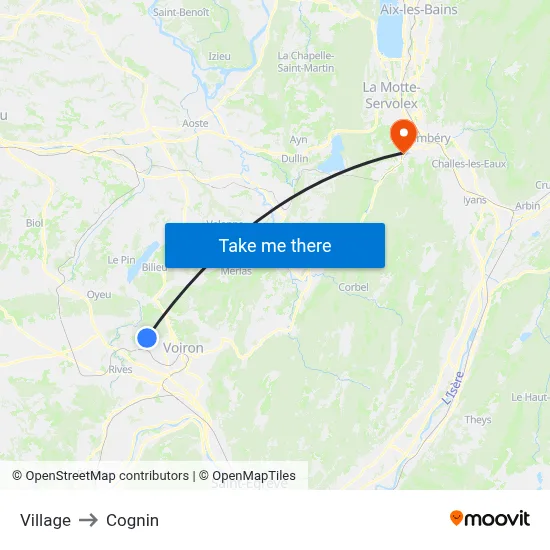 Village to Cognin map