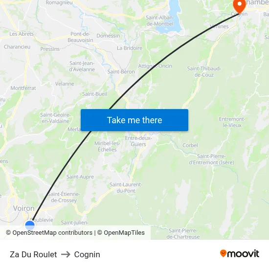 Za Du Roulet to Cognin map