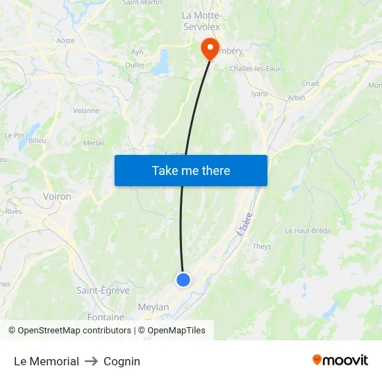 Le Memorial to Cognin map