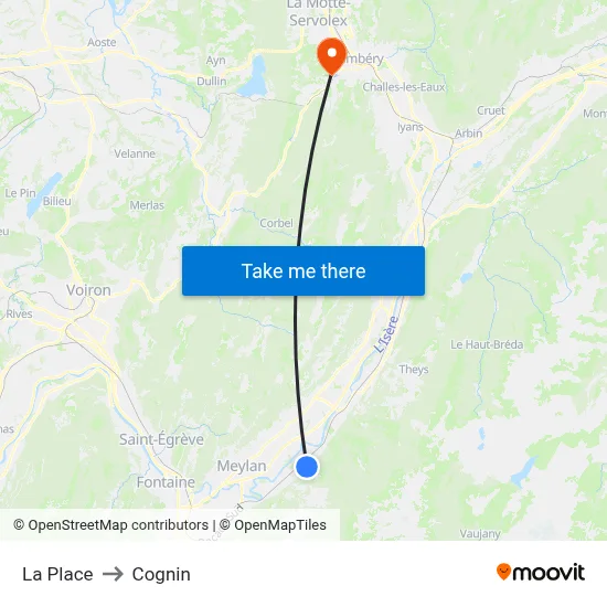 La Place to Cognin map