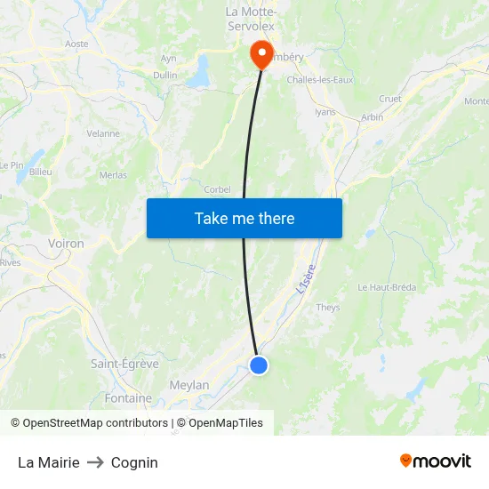 La Mairie to Cognin map