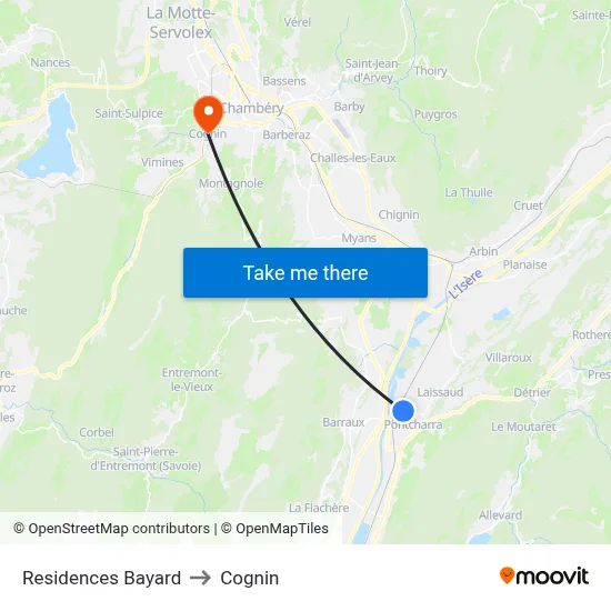 Residences Bayard to Cognin map