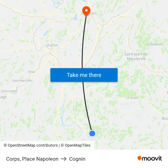 Corps, Place Napoleon to Cognin map