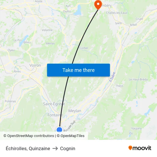 Échirolles, Quinzaine to Cognin map