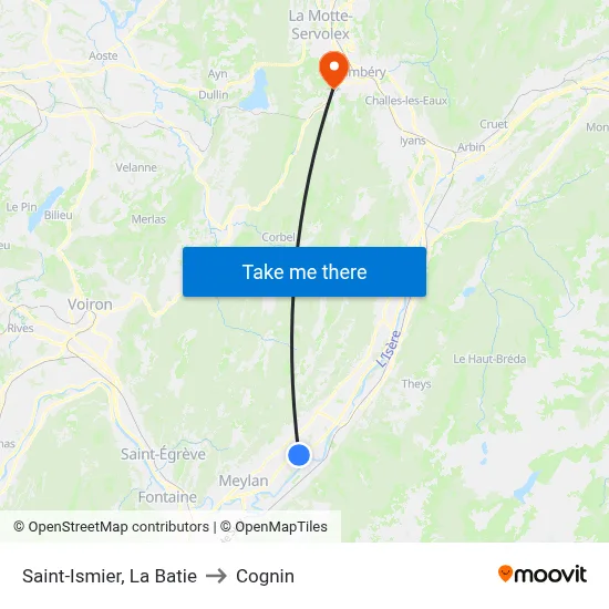 Saint-Ismier, La Batie to Cognin map