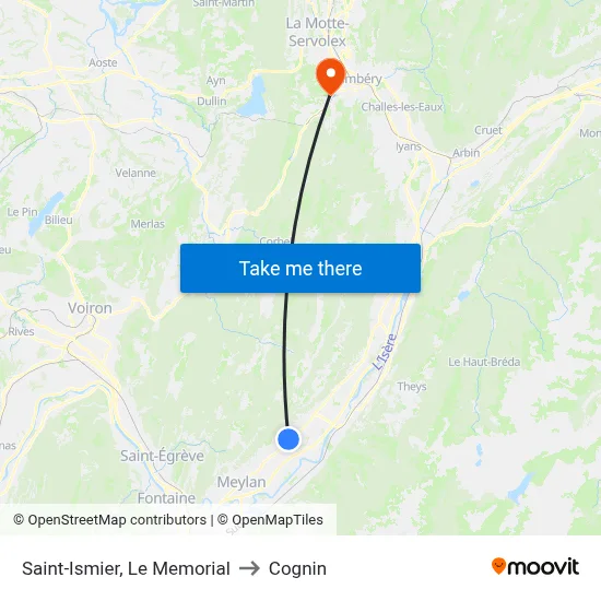 Saint-Ismier, Le Memorial to Cognin map