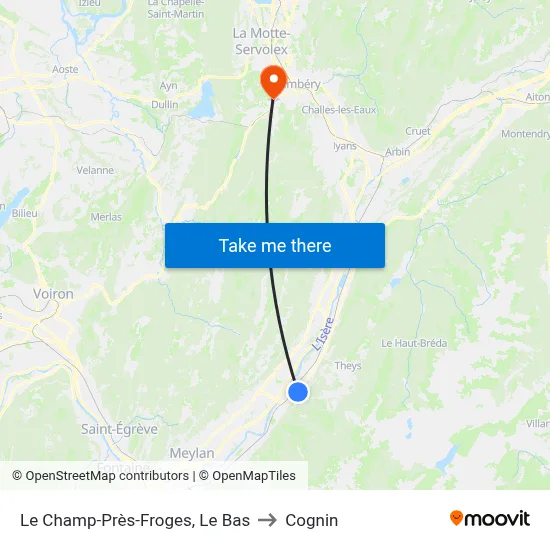 Le Champ-Près-Froges, Le Bas to Cognin map