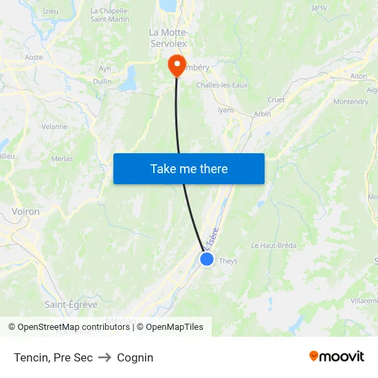 Tencin, Pre Sec to Cognin map