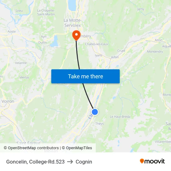 Goncelin, College-Rd.523 to Cognin map
