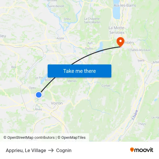 Apprieu, Le Village to Cognin map