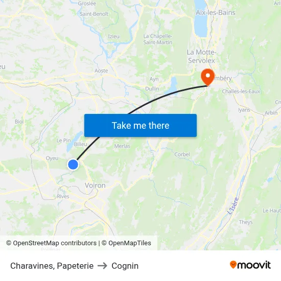 Charavines, Papeterie to Cognin map