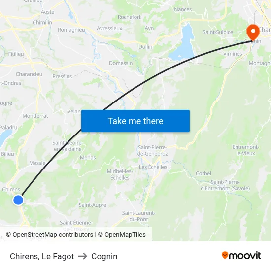 Chirens, Le Fagot to Cognin map