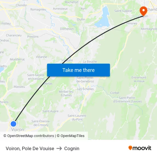 Voiron, Pole De Vouise to Cognin map