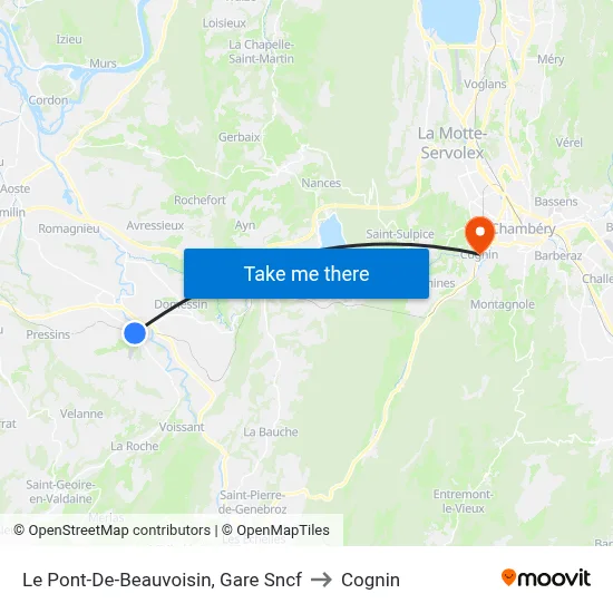Le Pont-De-Beauvoisin, Gare Sncf to Cognin map
