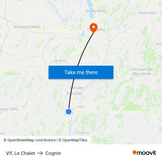 Vif, Le Chalet to Cognin map