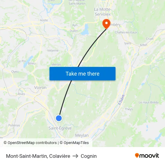 Mont-Saint-Martin, Colavière to Cognin map