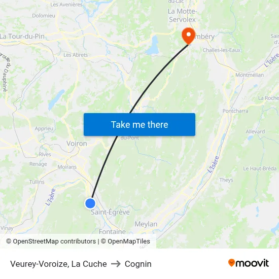 Veurey-Voroize, La Cuche to Cognin map
