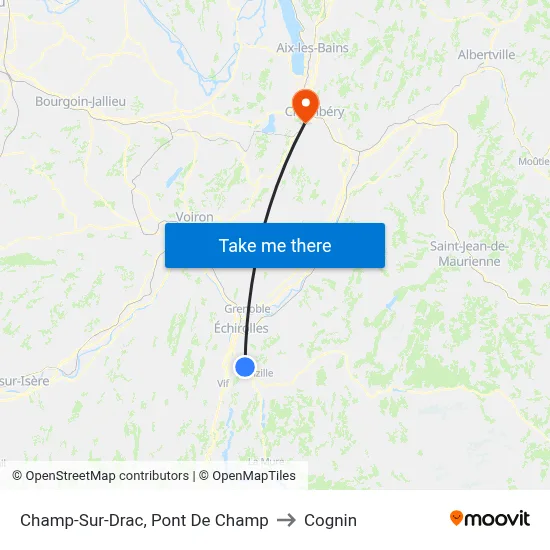 Champ-Sur-Drac, Pont De Champ to Cognin map