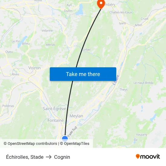 Échirolles, Stade to Cognin map