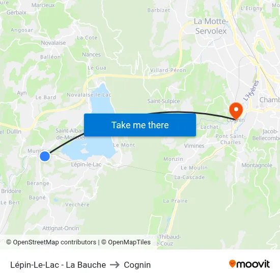 Lépin-Le-Lac - La Bauche to Cognin map