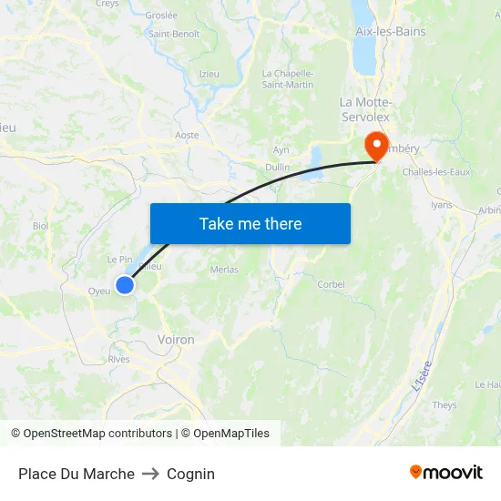 Place Du Marche to Cognin map