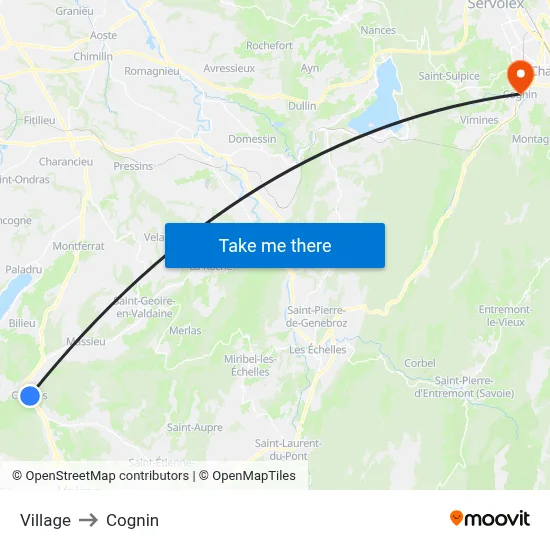 Village to Cognin map