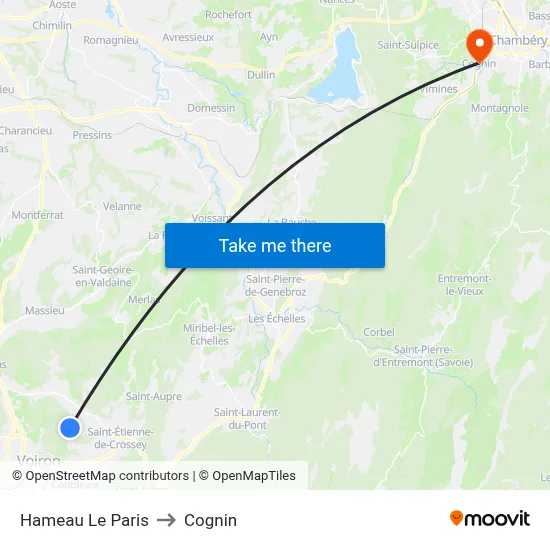Hameau Le Paris to Cognin map