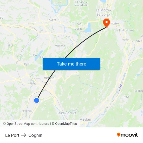 Le Port to Cognin map