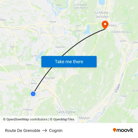 Route De Grenoble to Cognin map