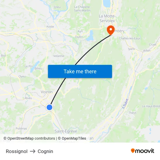 Rossignol to Cognin map
