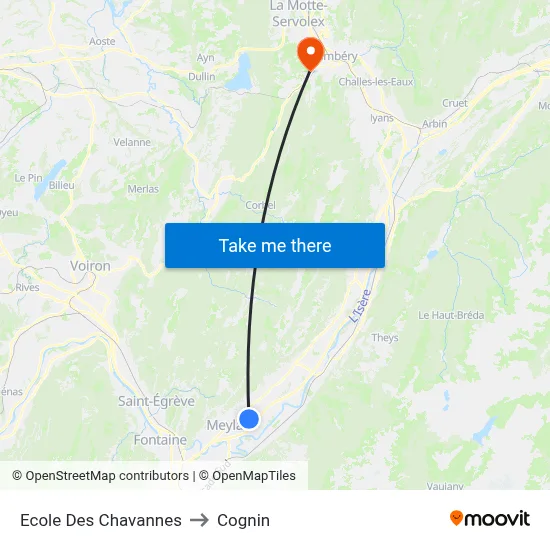 Ecole Des Chavannes to Cognin map