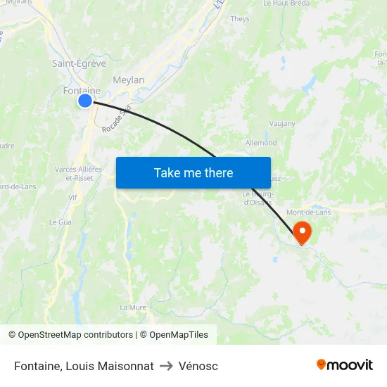Fontaine, Louis Maisonnat to Vénosc map
