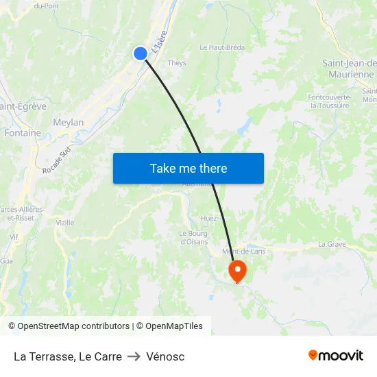 La Terrasse, Le Carre to Vénosc map