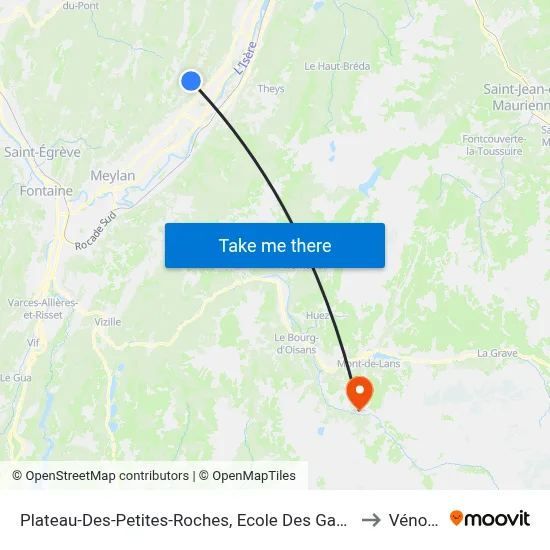 Plateau-Des-Petites-Roches, Ecole Des Gaudes to Vénosc map