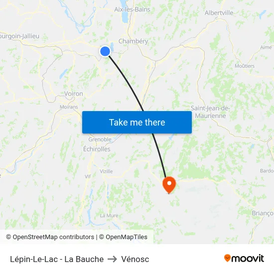 Lépin-Le-Lac - La Bauche to Vénosc map