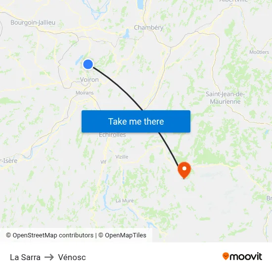 La Sarra to Vénosc map