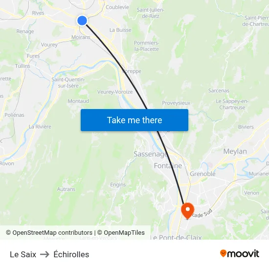 Le Saix to Échirolles map