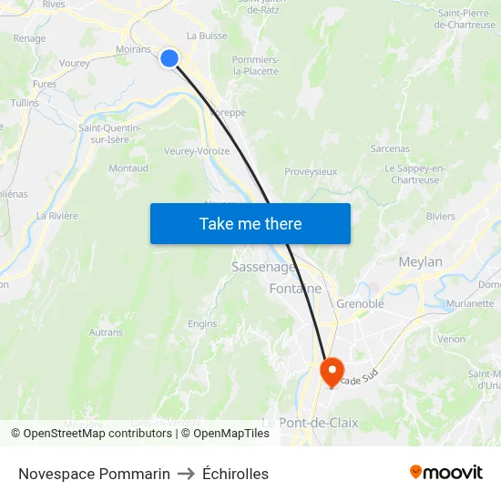 Novespace Pommarin to Échirolles map