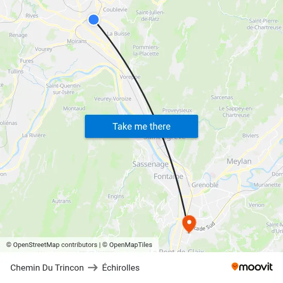 Chemin Du Trincon to Échirolles map
