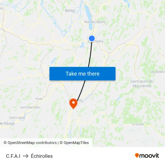 C.F.A.I to Échirolles map