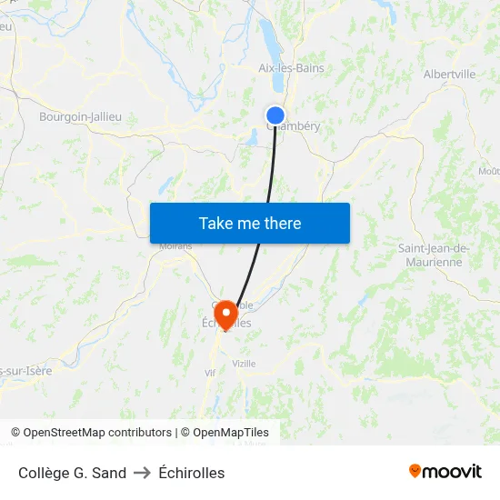 Collège G. Sand to Échirolles map
