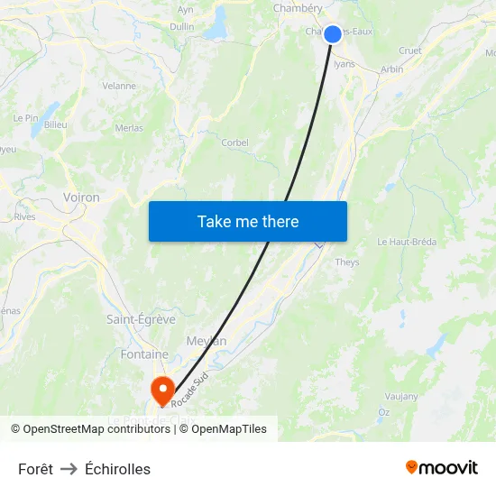 Forêt to Échirolles map
