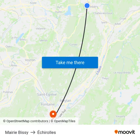 Mairie Bissy to Échirolles map