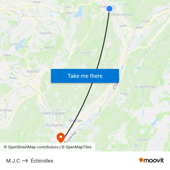 M.J.C to Échirolles map